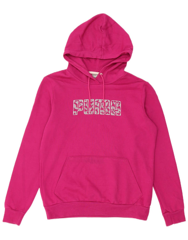 Женский джемпер с капюшоном Puma UK 14, хлопок среднего розового цвета