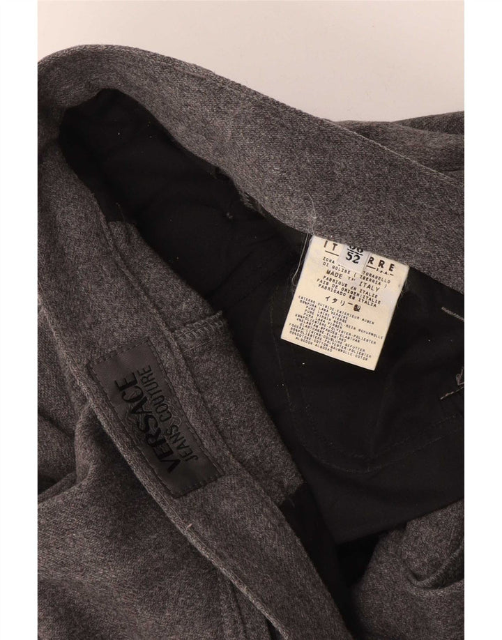 Versace Мужские прямые костюмные брюки IT 52 XL W38 L29 Серые шерстяные