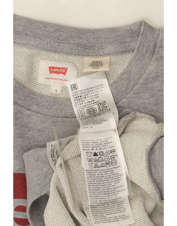Мужской свитшот с рисунком Levi's, маленький серый хлопковый джемпер
