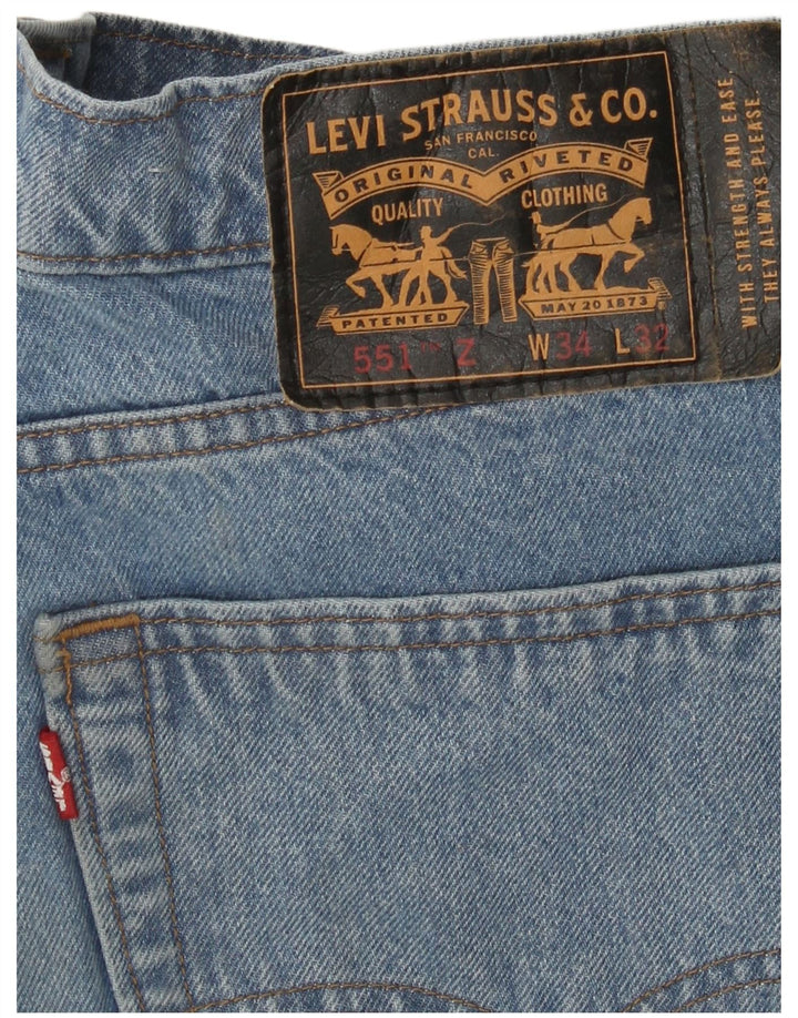 Мужские прямые джинсы Levi's 551 W34 L32 синие, хлопок