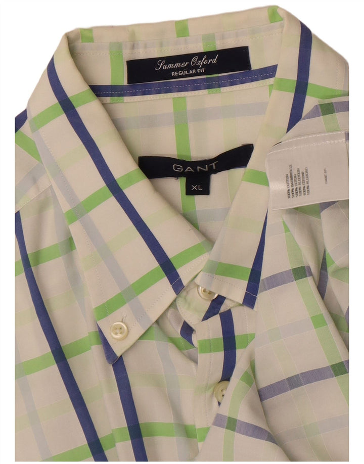 Мужская рубашка стандартного кроя GANT XL, хлопок в белую клетку