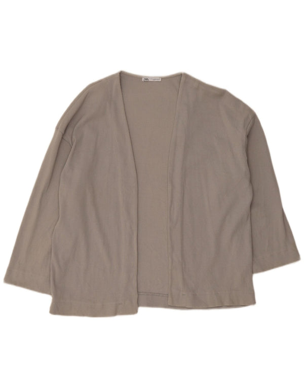 Женский свободный кардиган с открытыми рукавами 3/4 Zara UK 10, маленький серый цвет