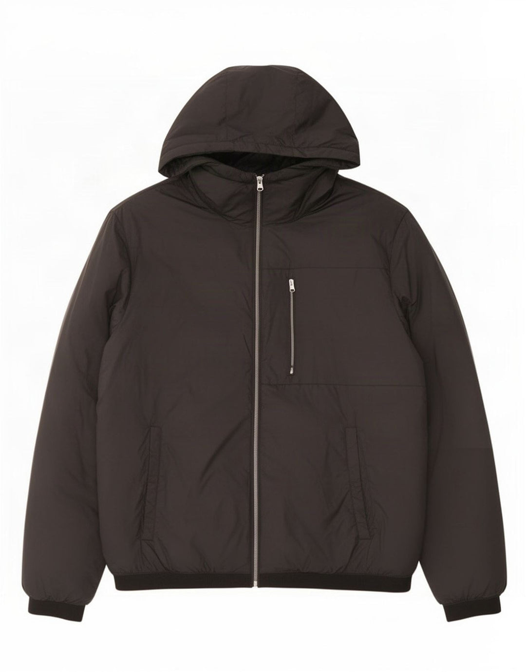 Мужская стеганая куртка с капюшоном Zara UK 38, средний черный