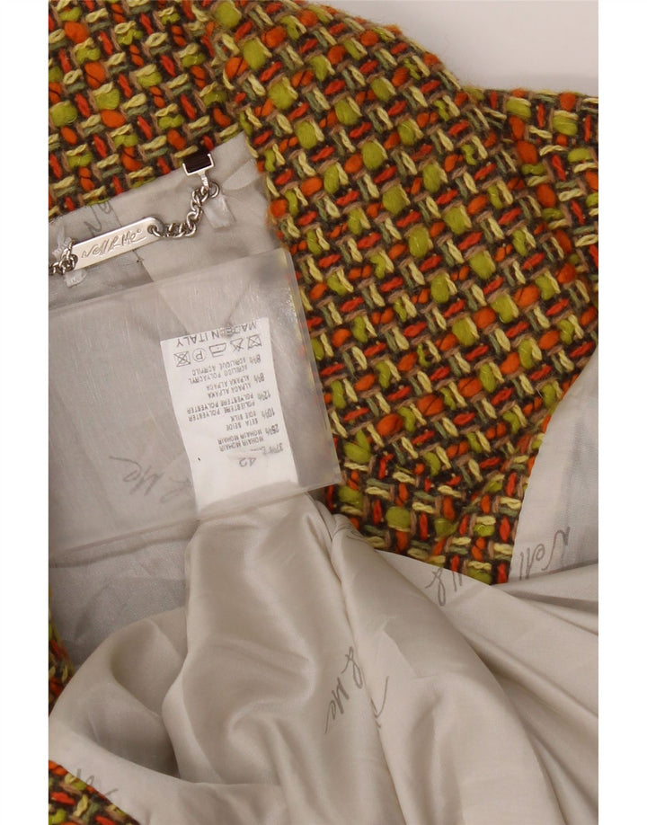 Винтажное женское двубортное пальто IT 42 Medium Yellow Wool