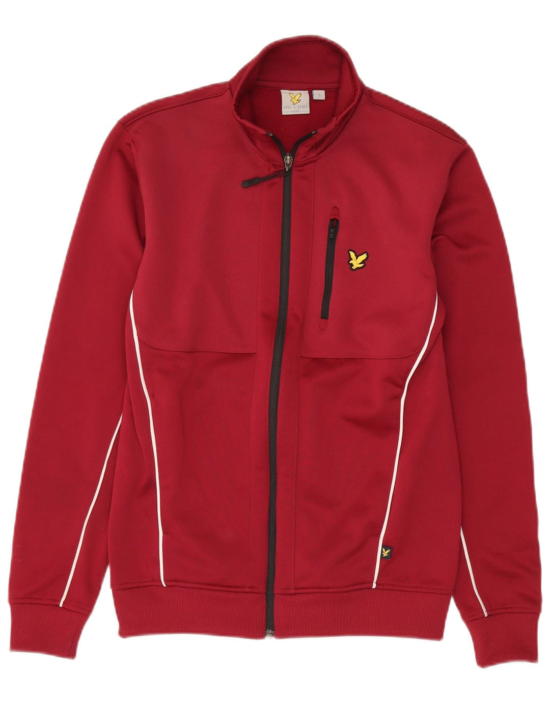 Мужской спортивный костюм Lyle & Scott, верхняя куртка, маленький темно-бордовый полиэстер