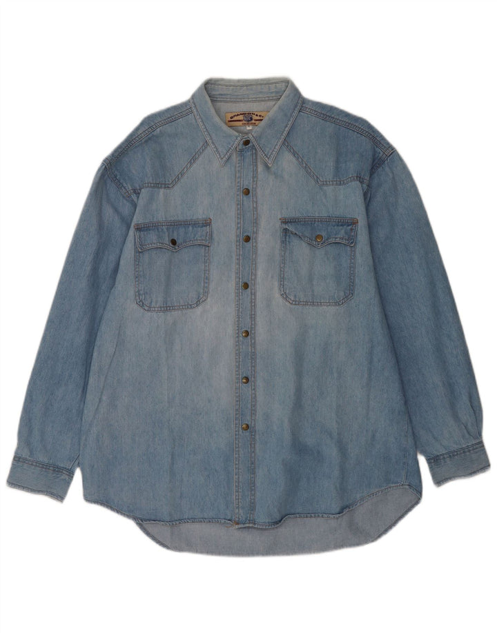 Мужская джинсовая рубашка Brandon & C XL, синяя, хлопок