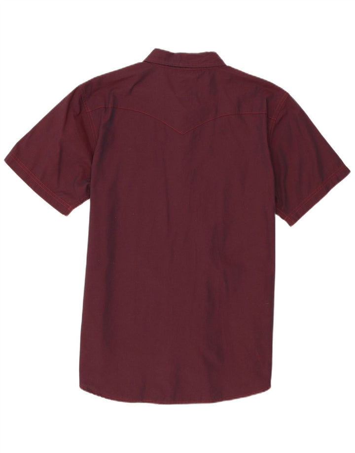 Мужская рубашка с коротким рукавом Levi's, темно-бордовая, хлопковая, большого размера
