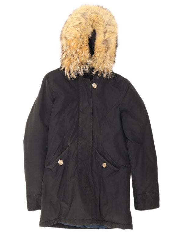 Женская парка Woolrich с капюшоном UK 6 XS Темно-синий