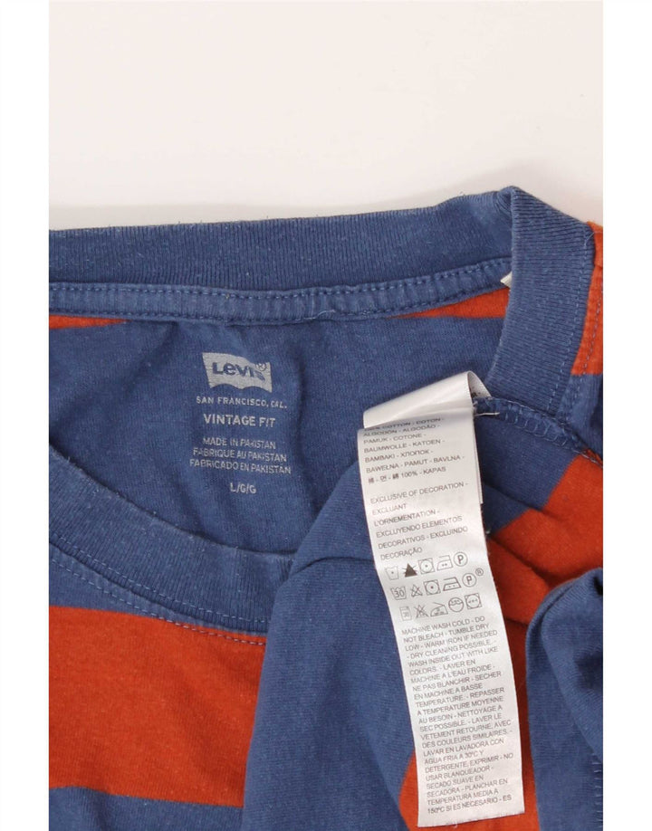 Топ мужской футболки Levi's из хлопка в большую синюю полоску