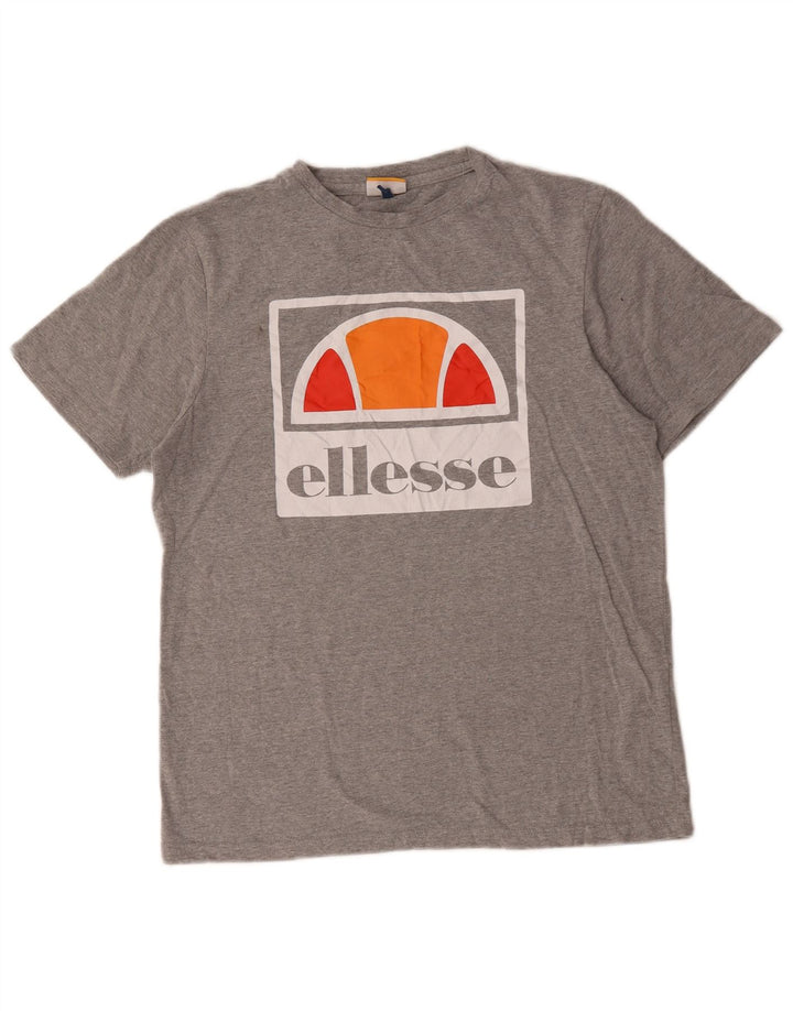 Мужская футболка Ellesse с рисунком, топ среднего серого цвета, хлопок