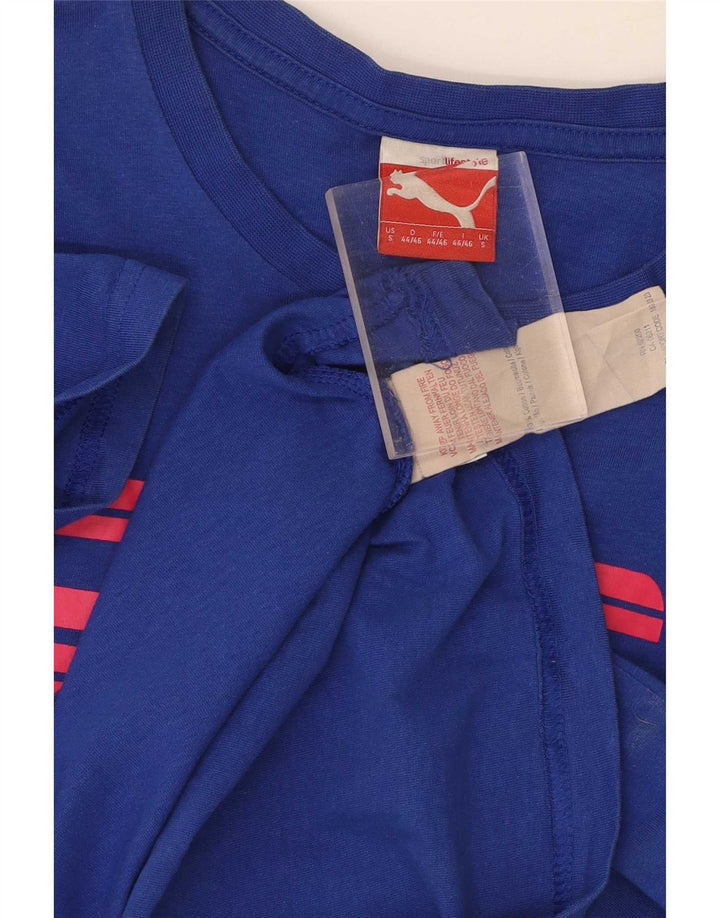 Мужская футболка с рисунком Puma, маленький синий хлопок