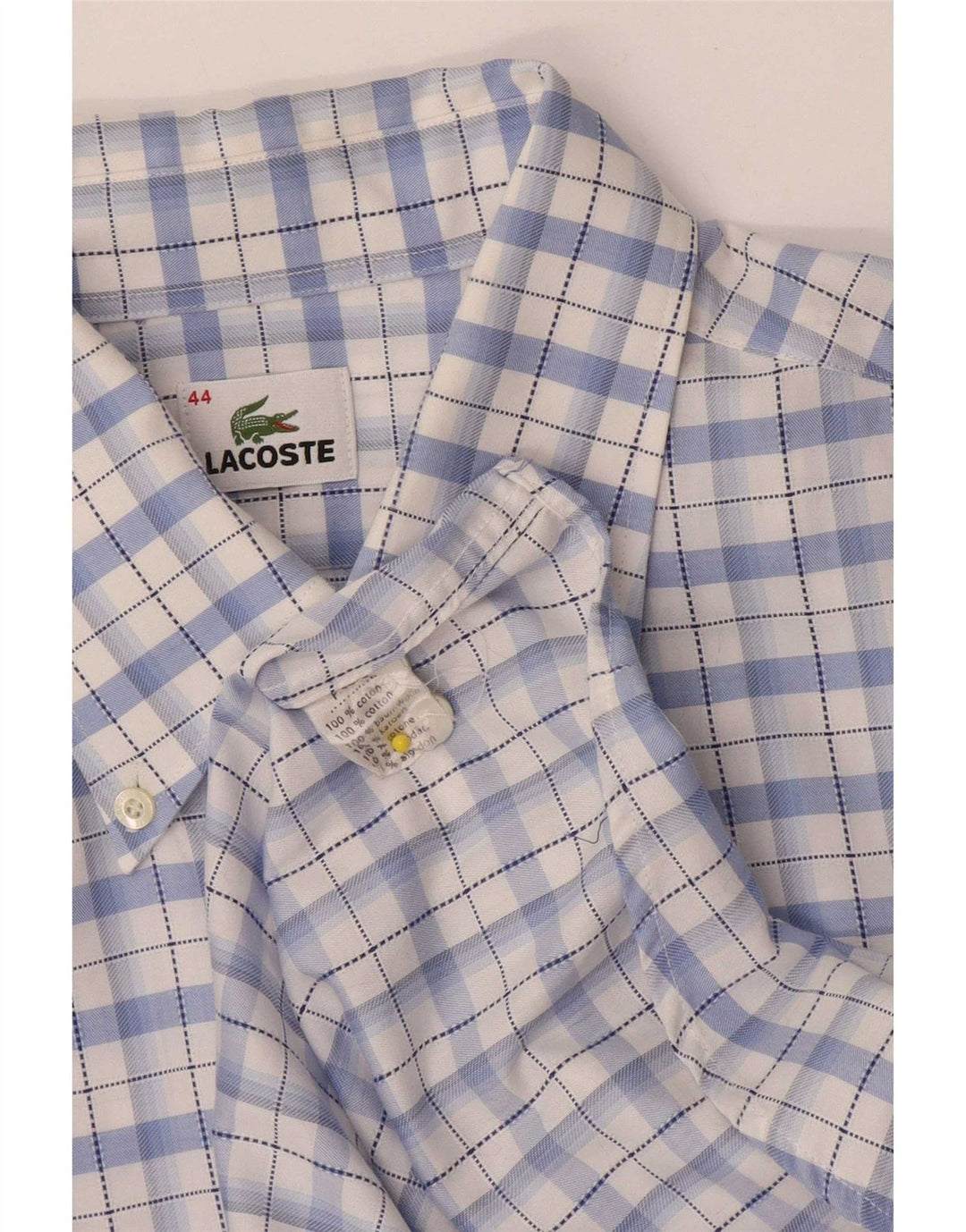 Мужская рубашка Lacoste, размер 44 XL, синяя клетка, хлопок