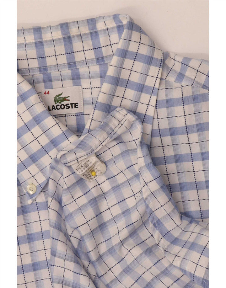 Мужская рубашка Lacoste, размер 44 XL, синяя клетка, хлопок