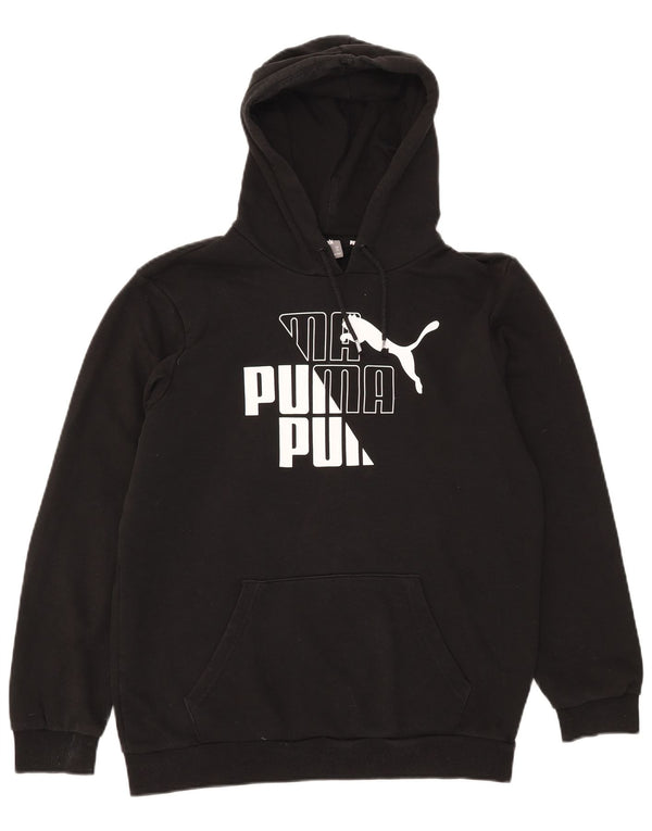 Мужской джемпер с капюшоном Puma, черный, хлопковый, среднего размера