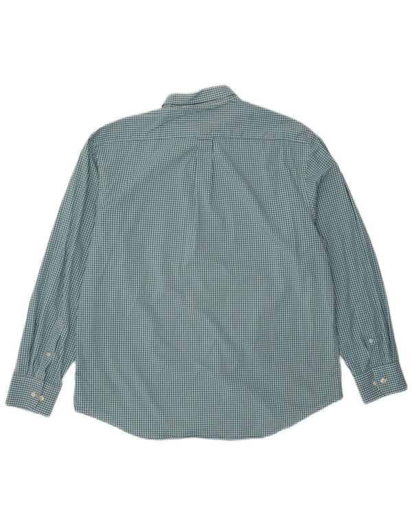 Мужская рубашка Izod, большая синяя хлопковая клетка в мелкую клетку