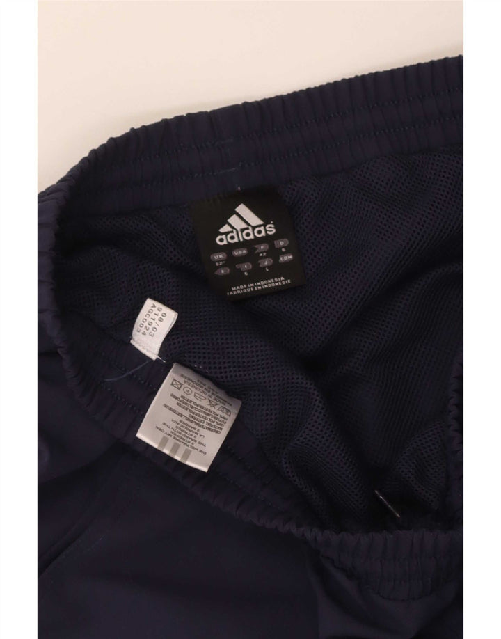 Мужские спортивные шорты Adidas среднего размера, темно-синие, полиэстер с цветными блоками