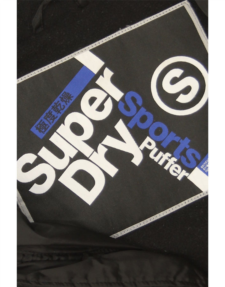 Мужской утепленный жилет с капюшоном Superdry UK 36, маленький черный полиэстер