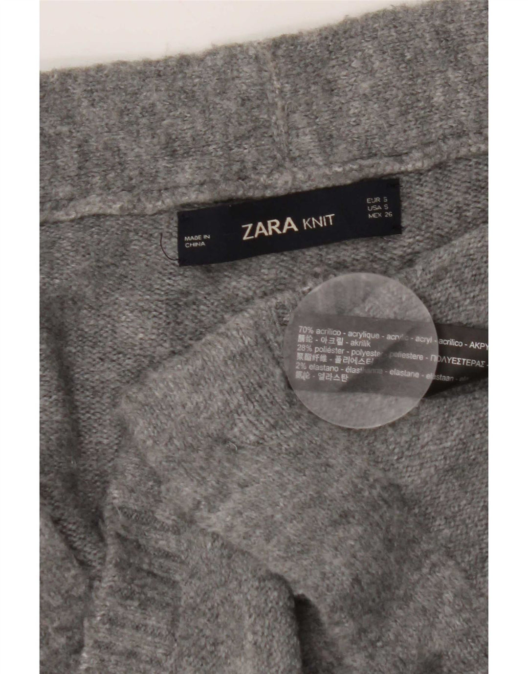 Женский свободный кардиган Zara UK 10, маленький серый акрил