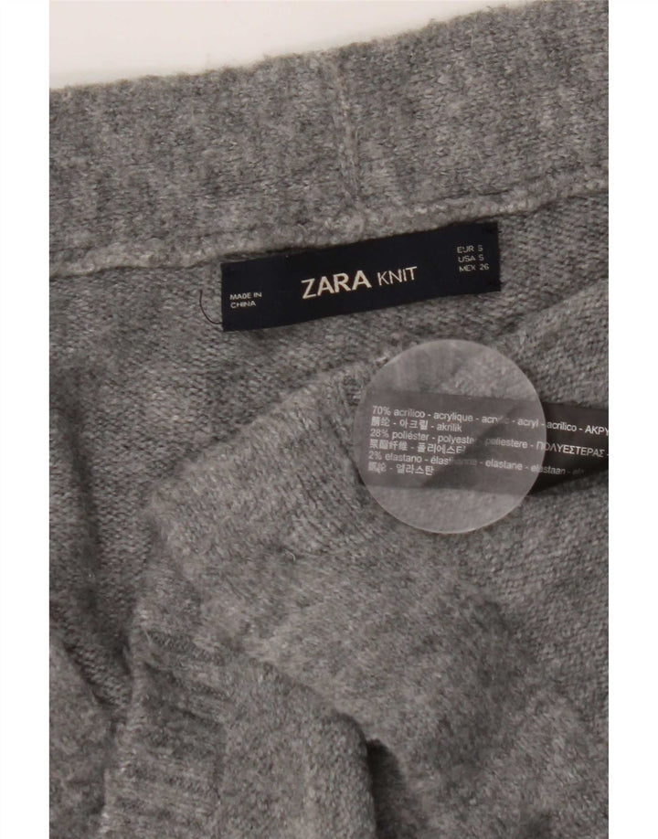 Женский свободный кардиган Zara UK 10, маленький серый акрил