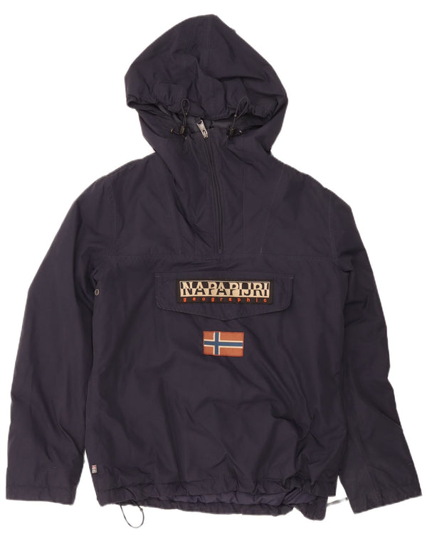 Мужской анорак с капюшоном Napapijri UK 40, большой темно-синий полиамид