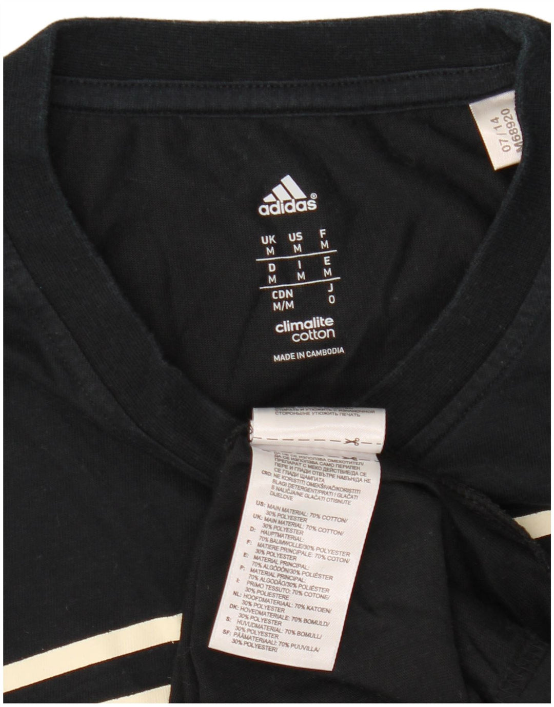 Мужская футболка Adidas Climalite с графическим рисунком, средний черный хлопок