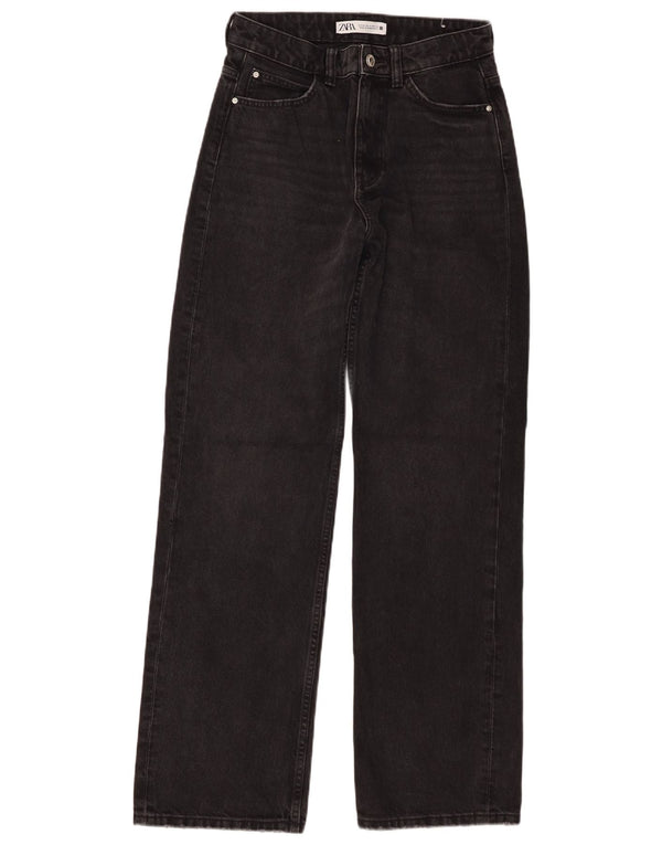 Женские широкие джинсы с завышенной талией Zara EU 36 XS W26 L32, черные
