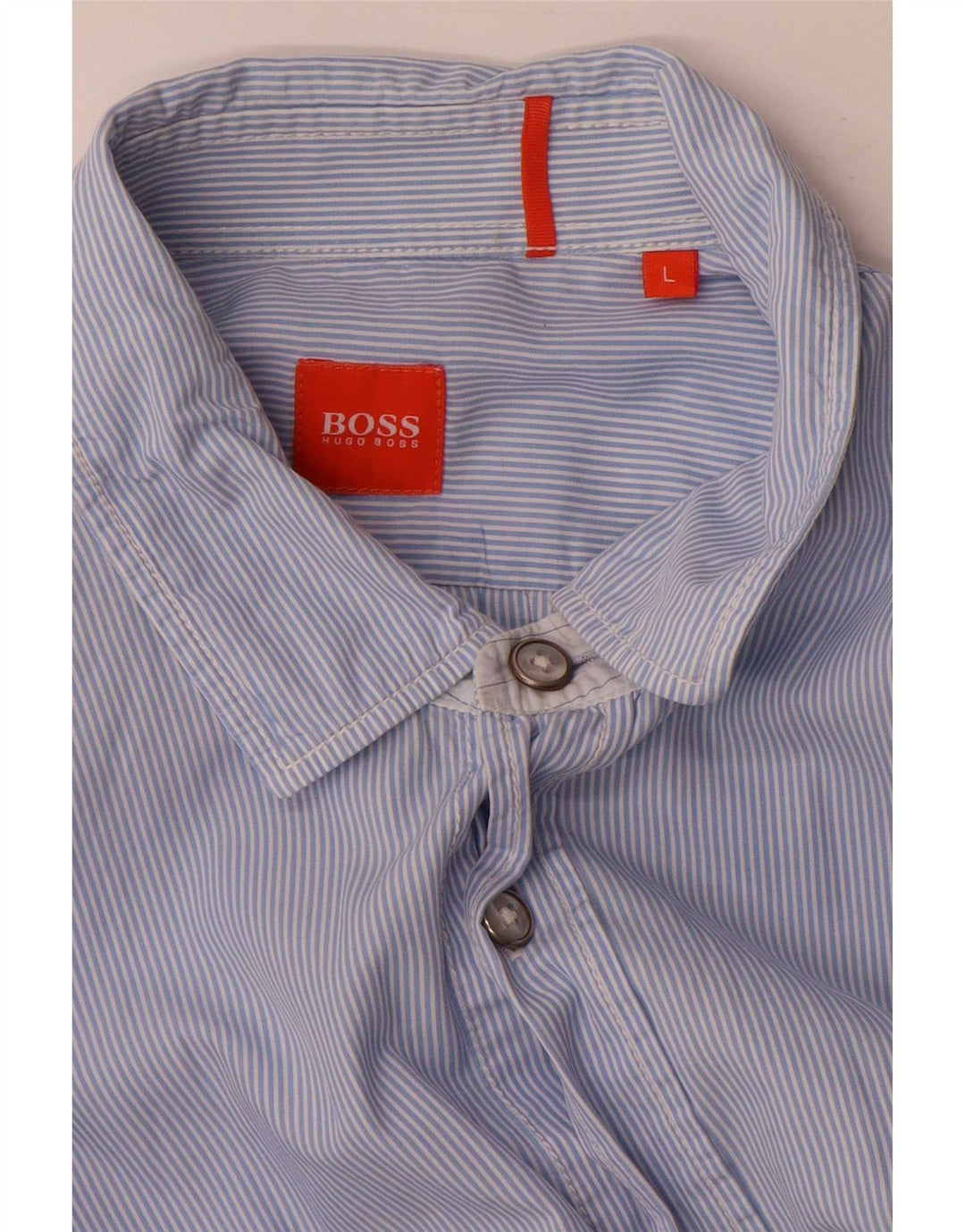 Мужская рубашка Hugo Boss, большая синяя хлопковая полоска