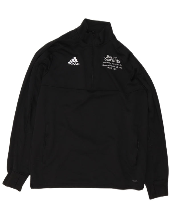 Мужской свитшот с воротником на молнии Adidas Climalite, большой черный