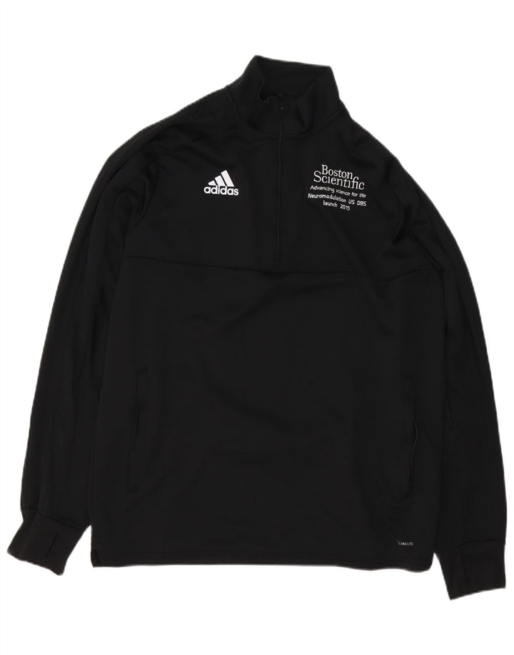 Мужской свитшот с воротником на молнии Adidas Climalite, большой черный