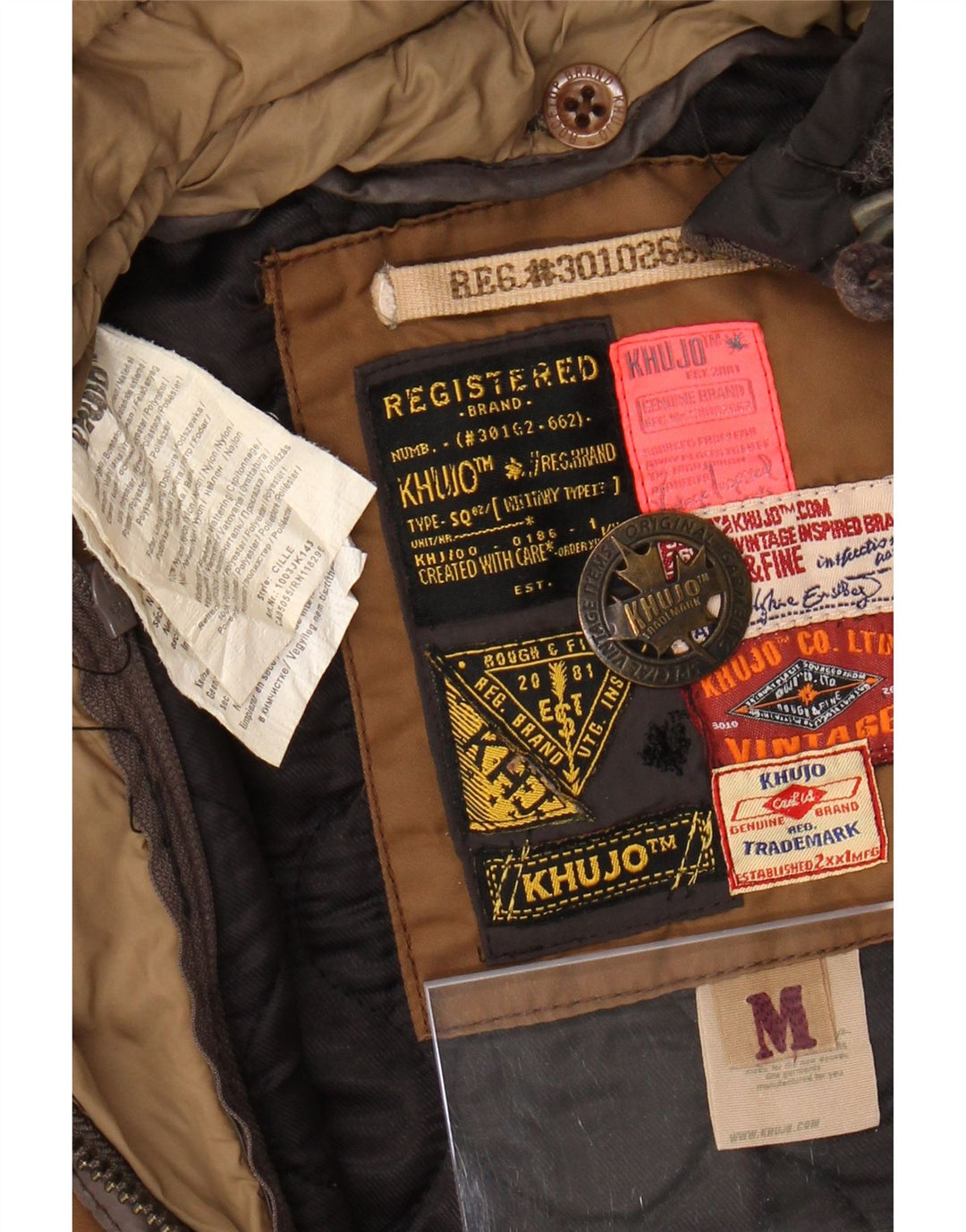 Женская парка KHUJO с капюшоном в стиле милитари, Великобритания 14, средний коричневый, полиэстер