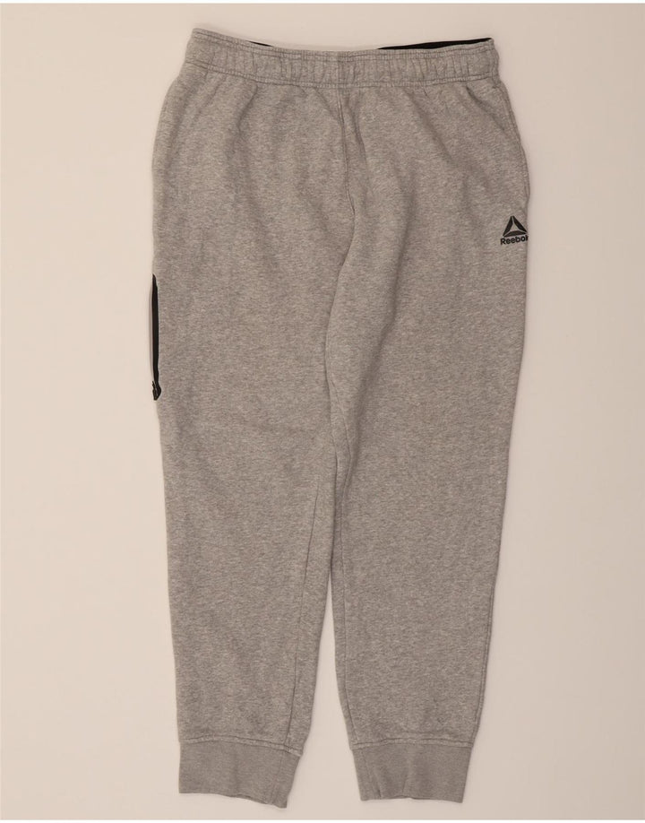 REEBOK Mens Cargo Tracksuit Trousers Joggers Large  Grey Cotton Vintage Reebok and Second-Hand Reebok from Messina Hembry 