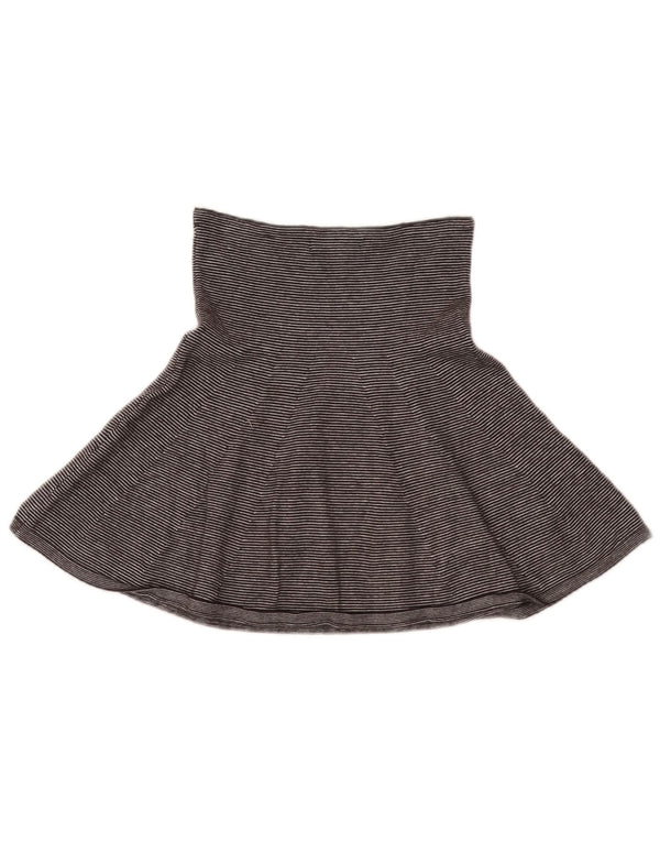 Zara Женская мини-юбка, маленькая W26, серая в тонкая полоска, вискоза