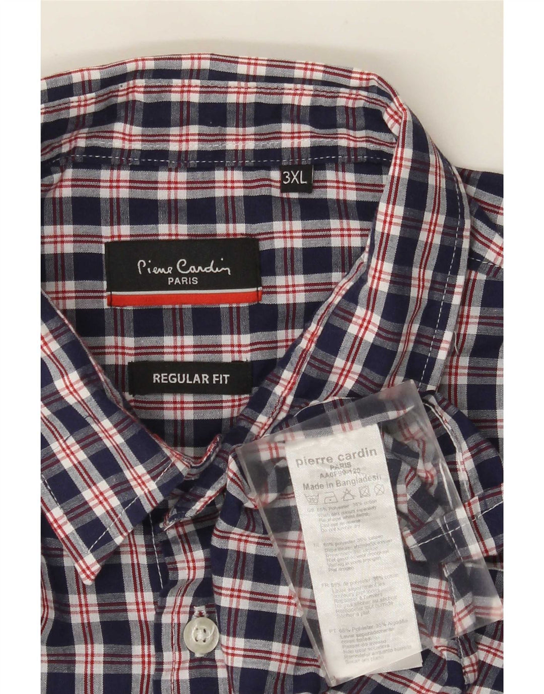 Мужская рубашка стандартного кроя Pierre Cardin 3XL темно-синяя из полиэстера