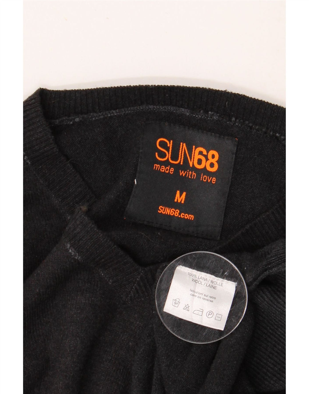 SUN68 Мужской джемпер с v-образным вырезом, средний серый шерстяной свитер