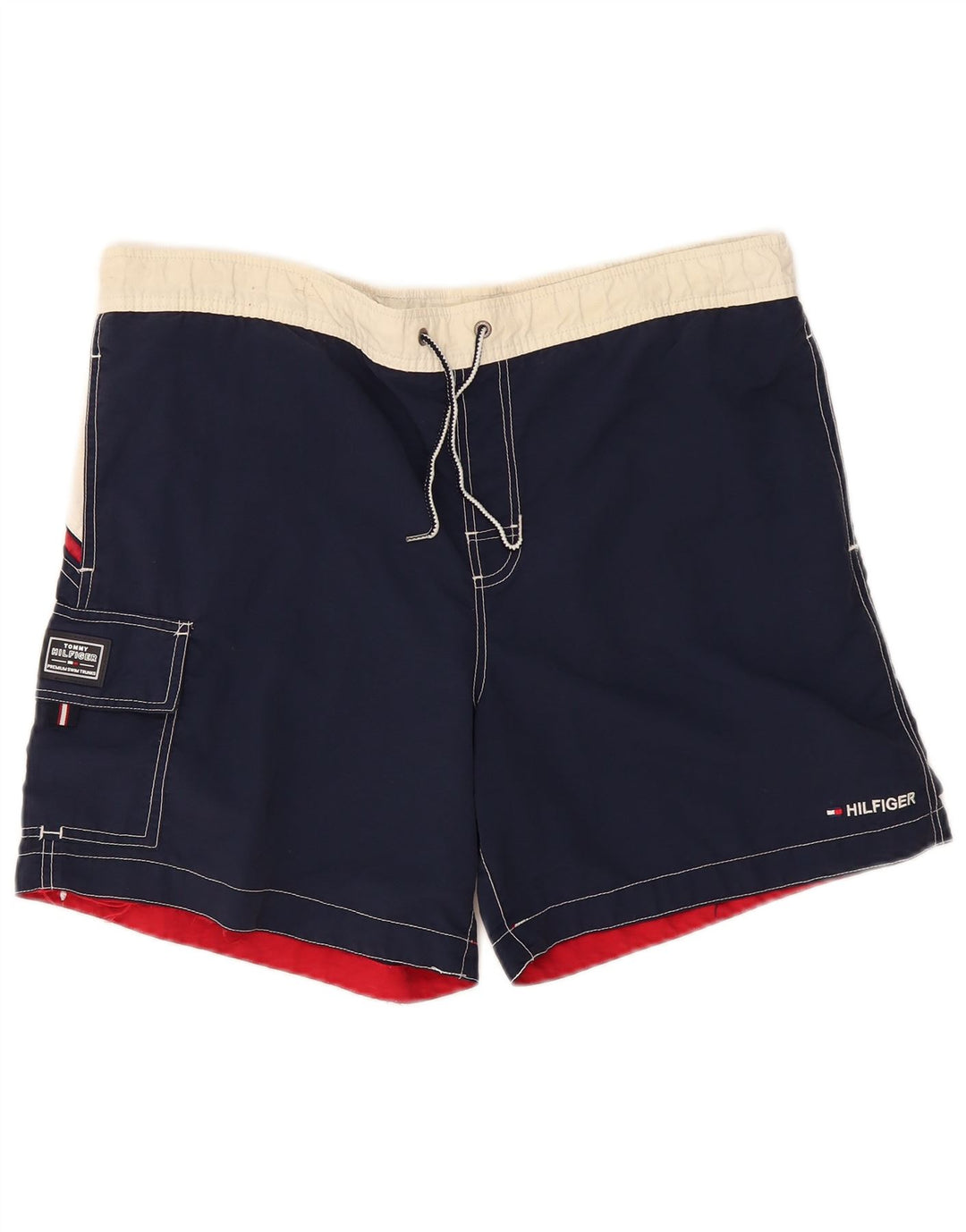 Мужские шорты для плавания-карго Tommy Hilfiger, средние, темно-синие, с цветными блоками