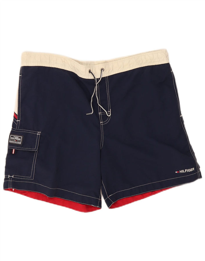 Мужские шорты для плавания-карго Tommy Hilfiger, средние, темно-синие, с цветными блоками