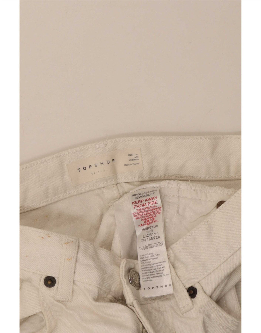 Topshop Женские джинсовые шорты W28, средний белый полиэстер
