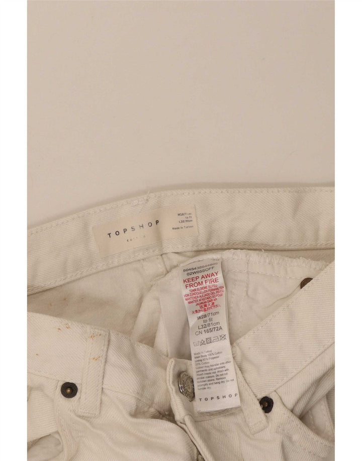 Topshop Женские джинсовые шорты W28, средний белый полиэстер