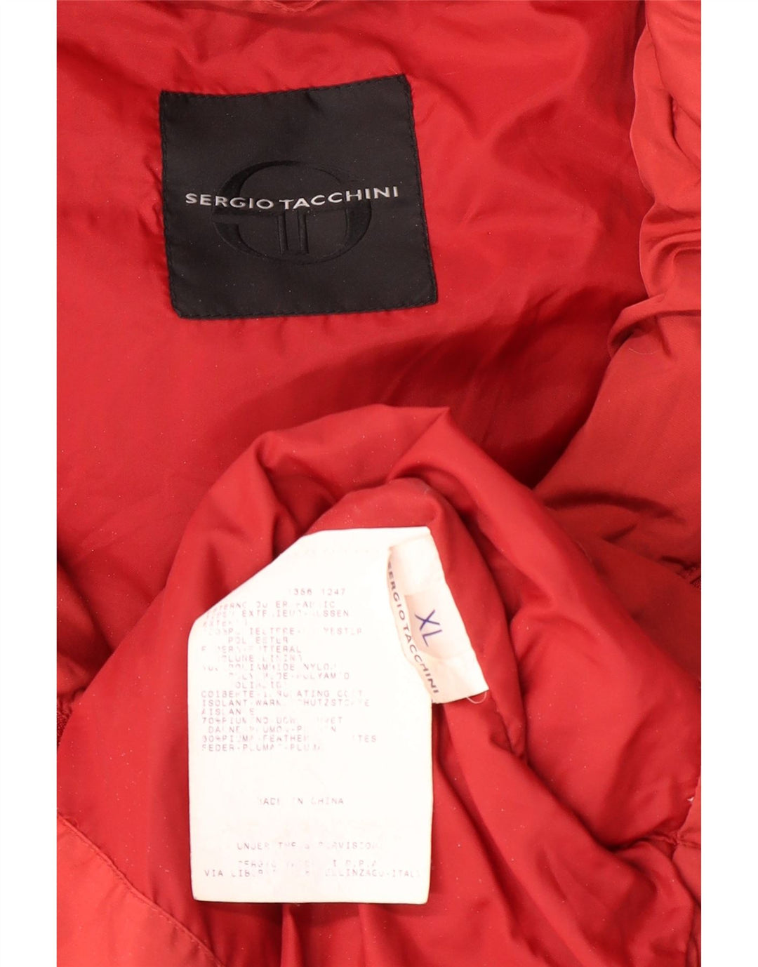 SERGIO TACCHINI Мужская утепленная куртка с капюшоном UK 42 XL Красный Полиэстер