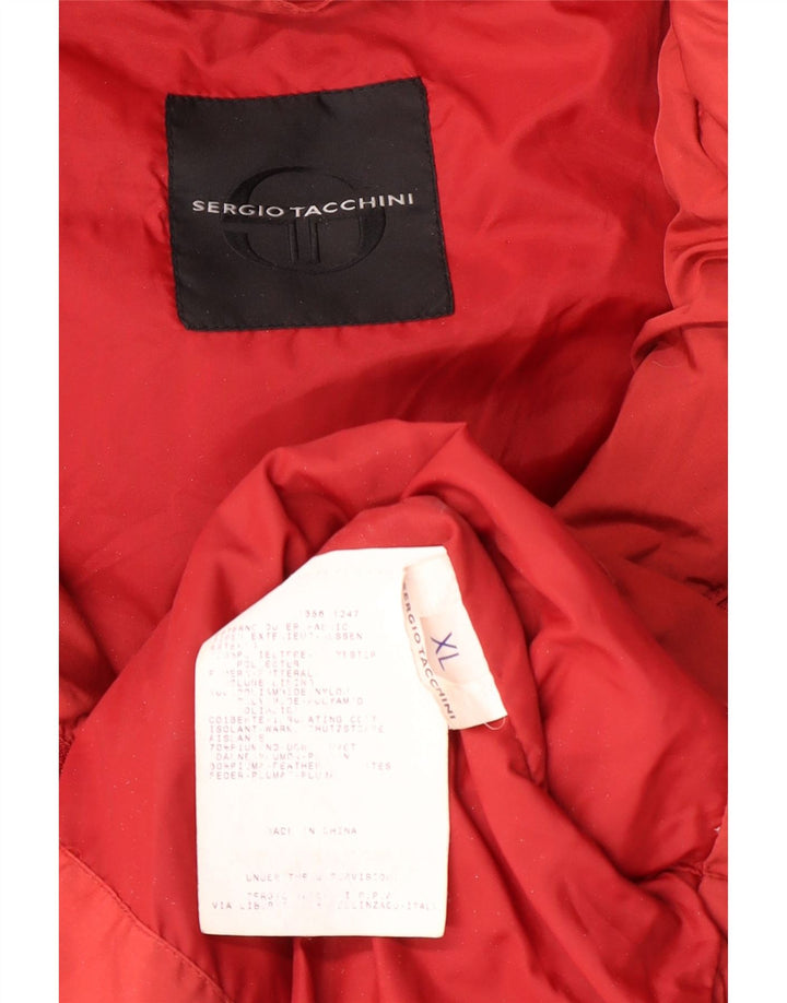 SERGIO TACCHINI Мужская утепленная куртка с капюшоном UK 42 XL Красный Полиэстер