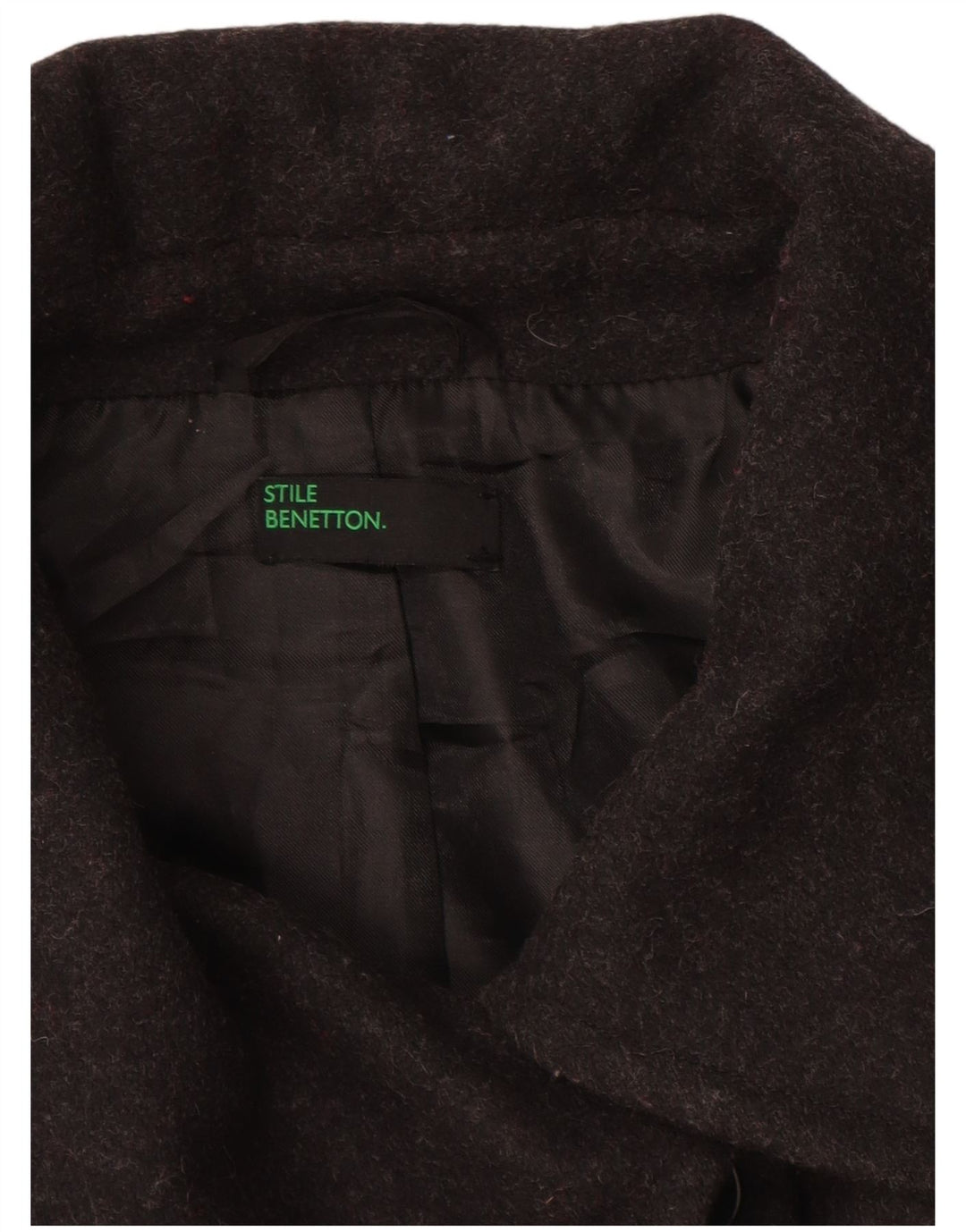 BENETTON Женское пальто IT 46 Большое Серое Шерстяное