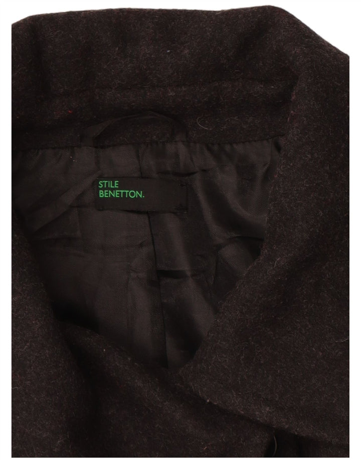 BENETTON Женское пальто IT 46 Большое Серое Шерстяное