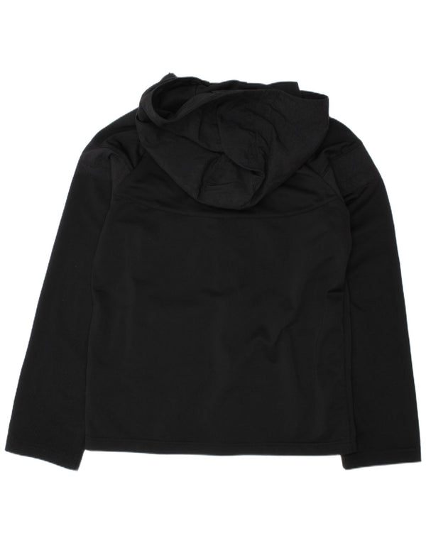 NIKE Girls Zip Hoodie Sweater 10-11 Years Medium Black Polyester