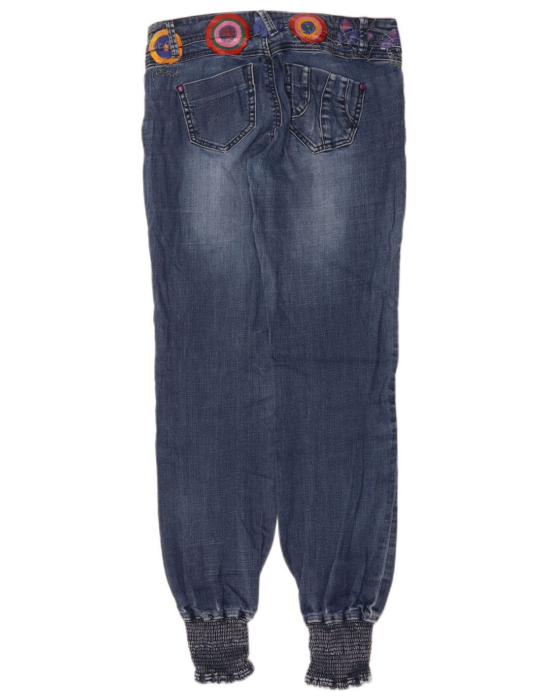 Женские прямые джинсы Desigual Rainbow Joggers W28 L30 синие с геометрическим рисунком