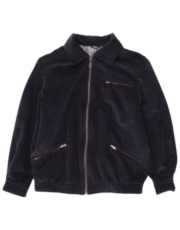 ВИНТАЖНАЯ женская вельветовая куртка UK 12, средний темно-синий кашемир