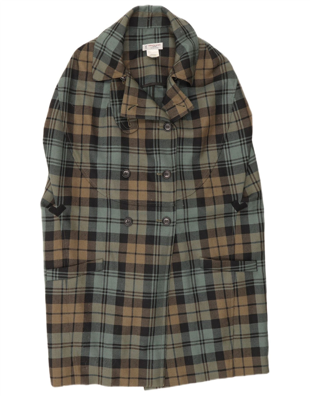Alberto Biani Женское двубортное пальто IT 42 Medium Green Plaid