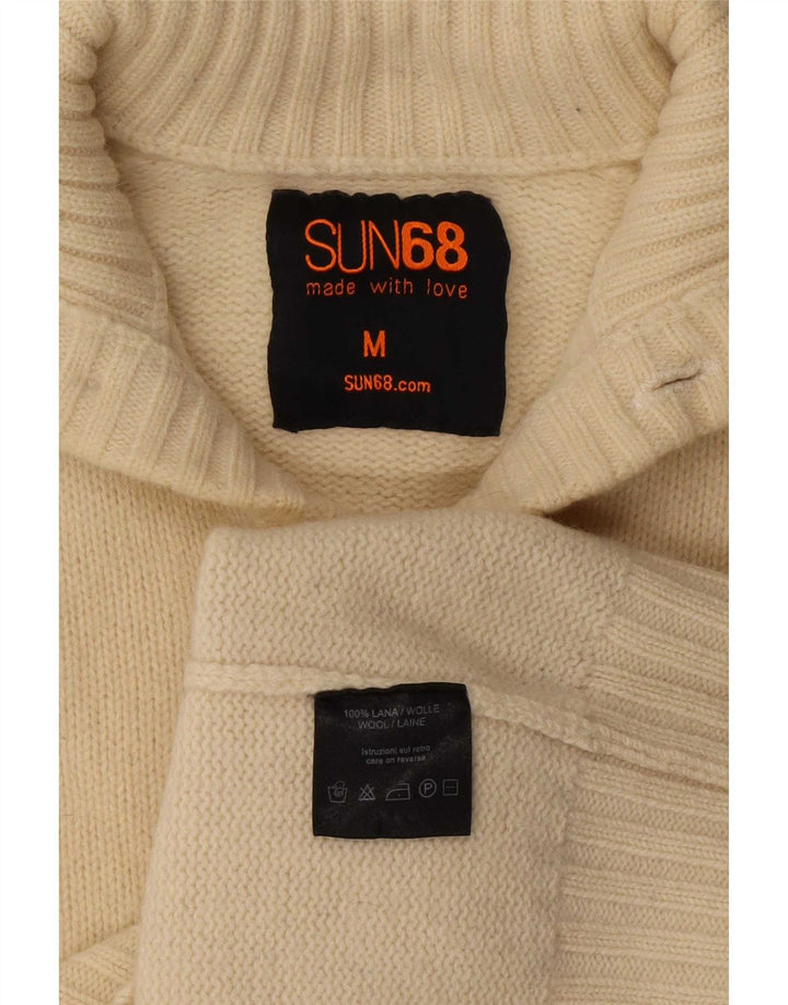 Sun68 Женский кардиган-свитер UK 14 Medium Off White Wool