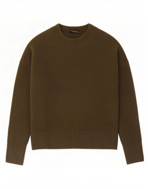Женский свободный джемпер с вырезом «лодочка» Zara UK 10, маленький, цвет хаки, акрил