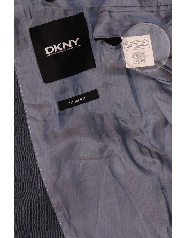 Мужской пиджак Dkny с 2 пуговицами, Великобритания 42 XL, темно-синий, шерстяной