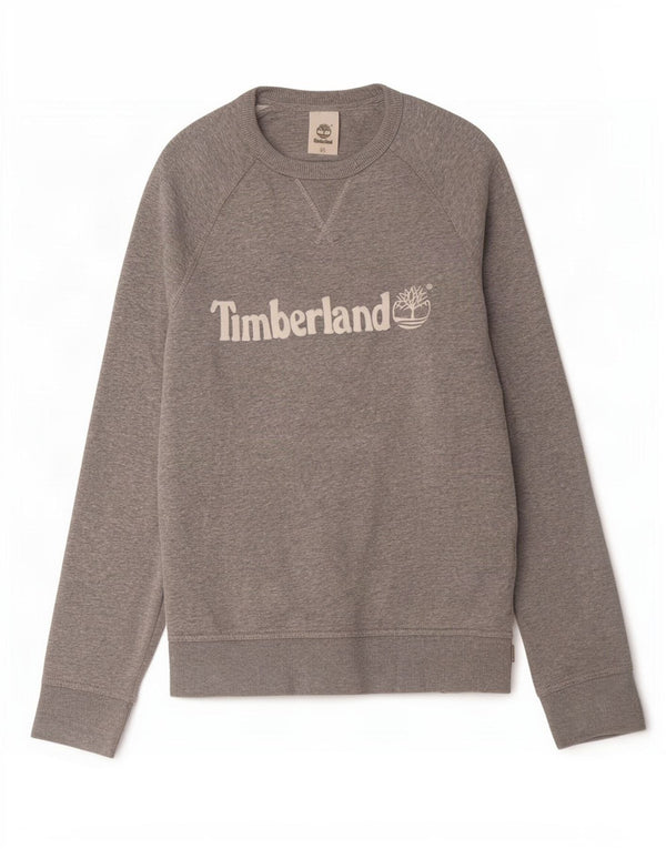 Timberland Mens Graphic Sweatshirt Jumper Large Grey Cotton